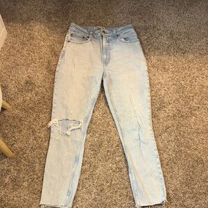 Stylish Light Blue Distressed Women Jeans Abercrombie & Fitch